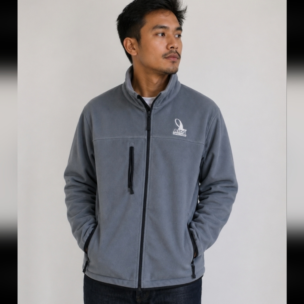 PORT AUTHORITY AIDS Lifecycle logo zip up jacket M